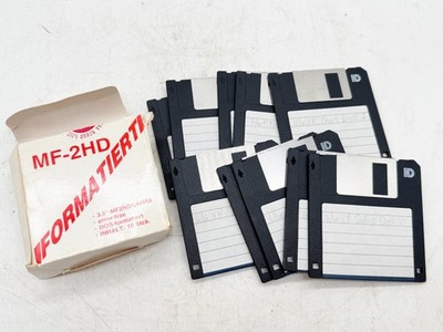10x 3,5'' MF-2HD 1,44MB DISKETTEN FORMATIERT DOS FORMAT WINDOWS SOFTWARE