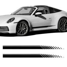 2Pcs Sports Racing Stripe Graphic Stickers, Side Door Vinyl Decals, Universal...