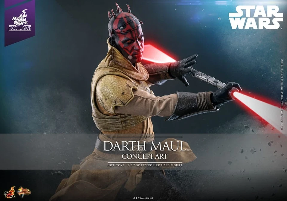 Darth Maul Concept Art 35 cm Hot Toys Exclusive Star Wars 1500 Unidades - Imagen 2 de 4