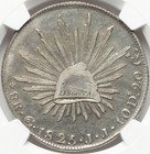 Mexico: Republic 8 Reales 1825-Go JJ, NGC XF-40 Guanajuato! Upright Eagle. Rare!