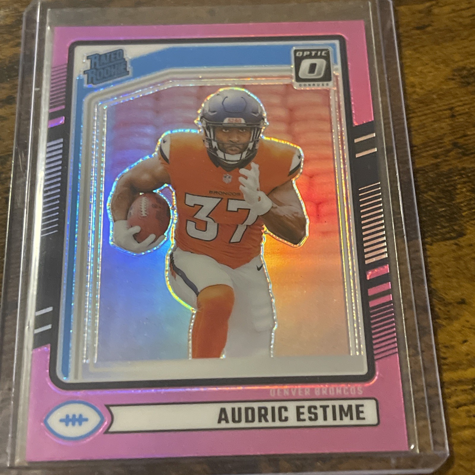 2024 Panini Donruss - Rated Rookie Audric Estime #335 Optic Preview Pink Prizm  