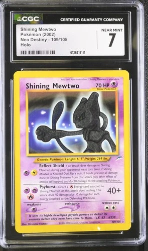CGC 7 Shining Mewtwo 2002 Neo Destiny 109/105 Holo Pokemon Card