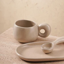 Uaral Ceramic Coffee Mugs Set,Cups Set with Saucer and Spoon for Coffee/Tea B...