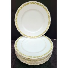 6 Antique Bernardaud & Co Limoges Dinner Plates Higgins & Seiter New York 9.5"