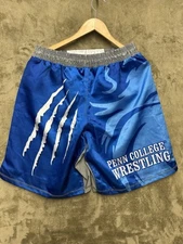 Cradle Gear Wrestling Shorts Mens XL Gray Blue Black Team Stomp Drawstring