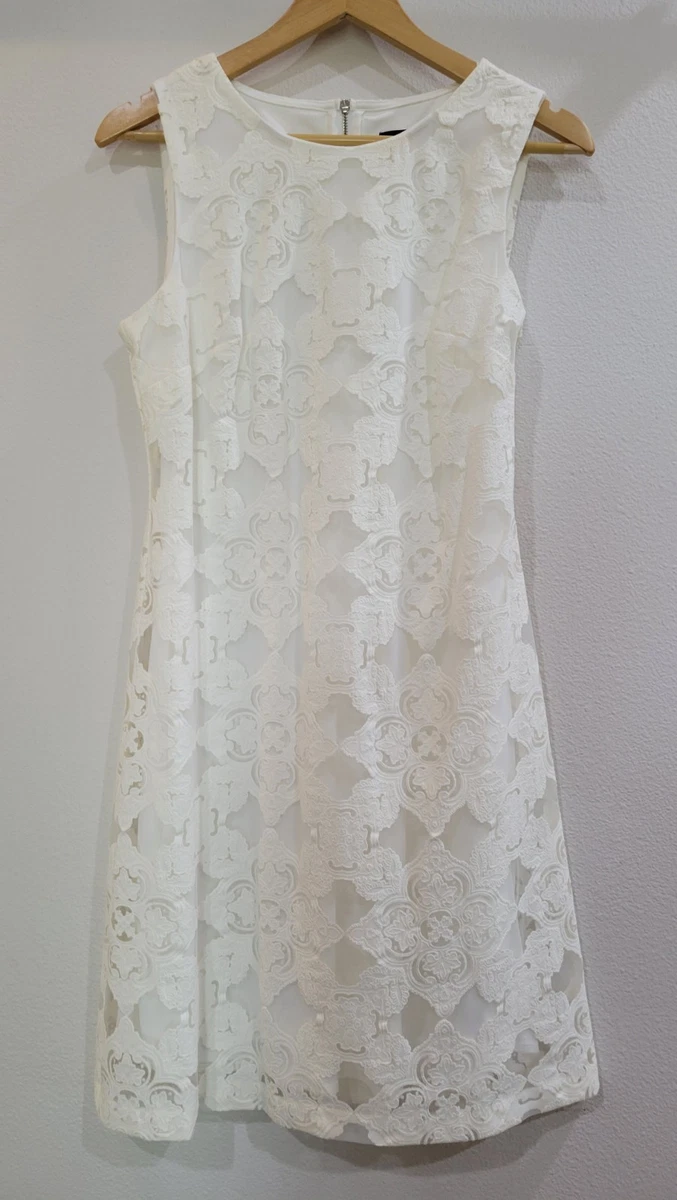 tommy hilfiger white lace dress Fil Coupe Midi Dress