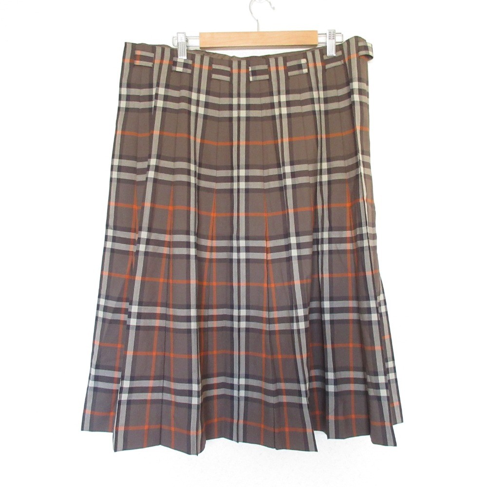 Leilian Check Pattern Front Button Belted Skirt, … - image 2