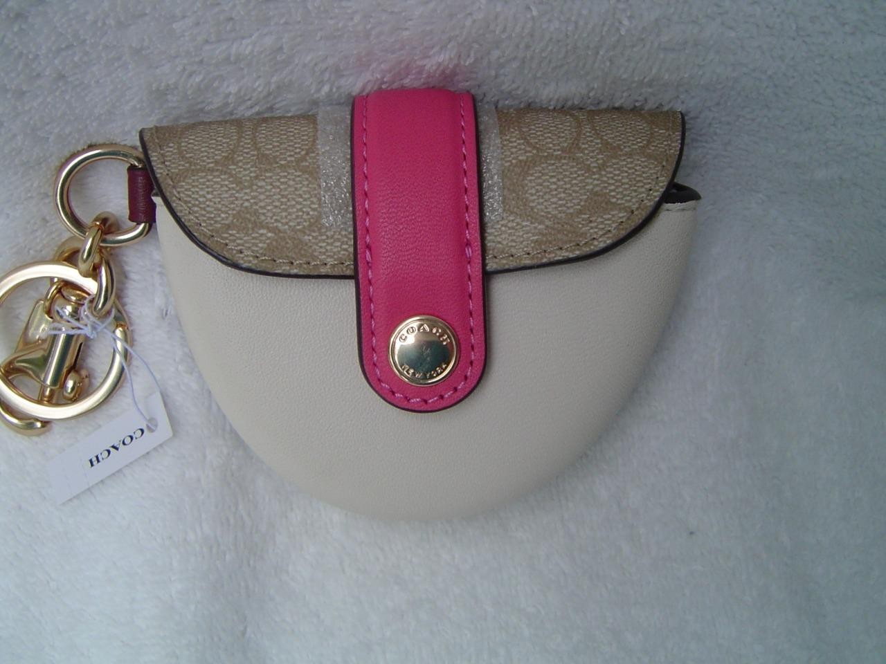 Coach Alabaster Leather Mini Saddle Bag Charm