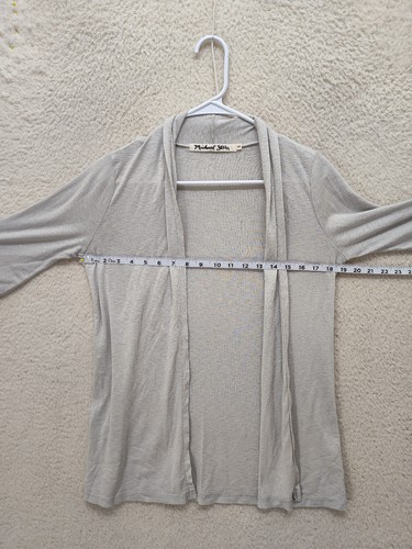Michael Stars Women Top 0S Gray Modal Blend 3/4 Sleeve Open Front Casual Fit - Picture 8 of 17