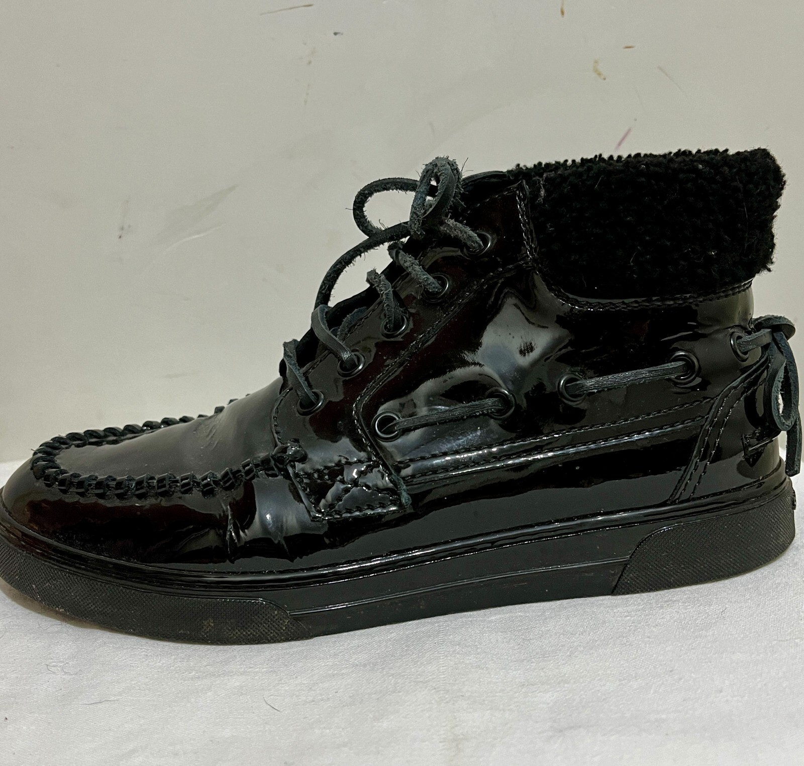 Stivaletti stringati Saint Laurent neri in vernice "Joe" taglia EU 38 5 UK 5 5