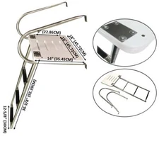 MARINE BOAT UNIV. SWIM PLATFORM UNDER MOUNT TELESCOPIC LADDER 3 STEP IN/OUTBOARD