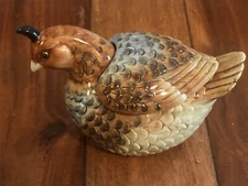 Fitz And Floyd Essentials Game Bird Quail  Lidded Dish / Trinket Box