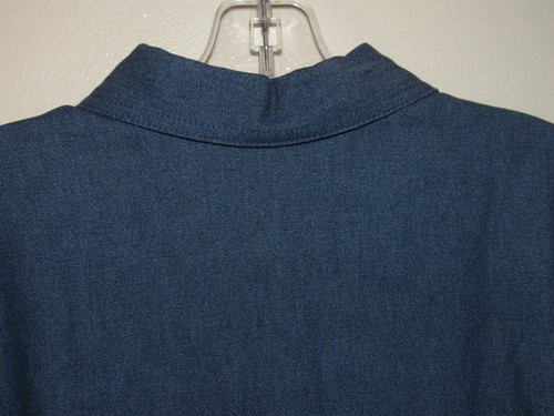 Blair Camicia Donna Grande Jeans Denim Ricamata Fiori Foglie Poinsettia Top L - Foto 9 di 9