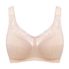 Women's Plus Size Bra Sleep Unlined Full Coverage Lace Wirefree Comfort Bra AA-I