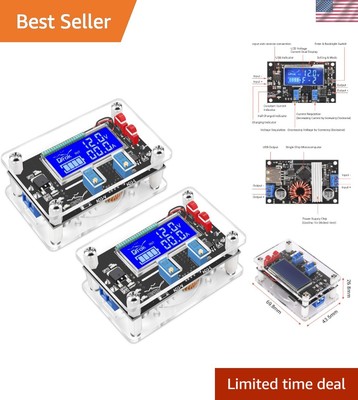 Adjustable Voltage Regulator, DC Buck Boost Converter 6-30V to 0.5-30V 4A 60W...