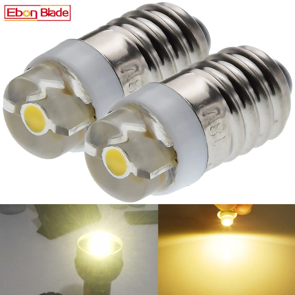 Warm White E10 Base Minuature LED Bulb 1.5v 2.2v 2.4v 3v Screw White Lamp | eBay