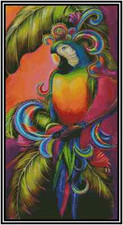 Tropical Parrot Counted Cross Stitch CHART No.18-110