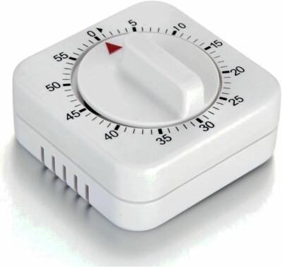 Square 60 Minute Mechanical Kitchen Timer - Visual Kitchen Cooking Timer Clock