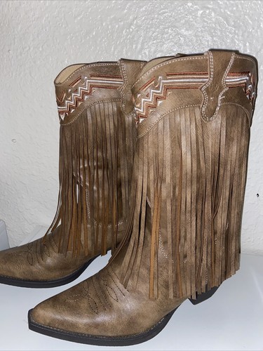 Roper” Womens (9) fringe cowgirl boots 