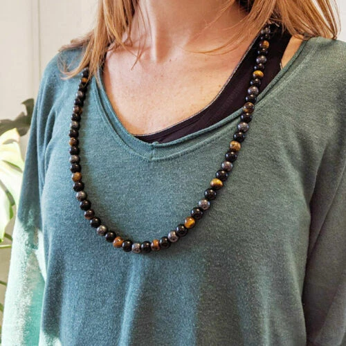 Collares de joyería de ojo de tigre