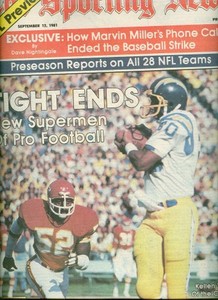 1981 Sporting News San Diego Chargers Kellen Winslow No Label Nfl Preview N Lab Ebay