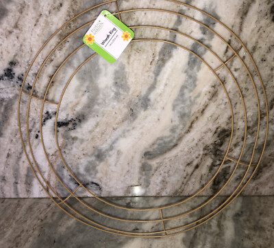14” Gold Wire Wreath Form-Xmas,Halloween,Thanksgiving,Memorial Day