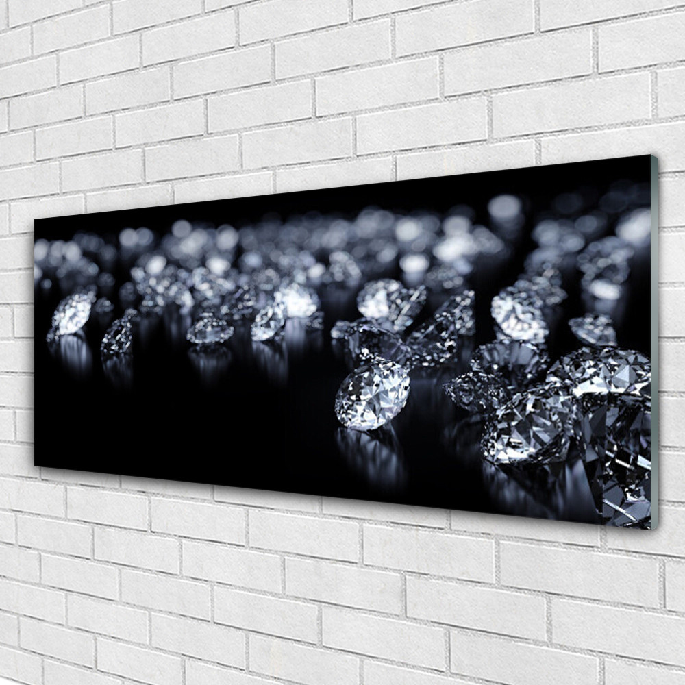 Tableau en verre 125x50 cm diamants Tulup pour salon moderne