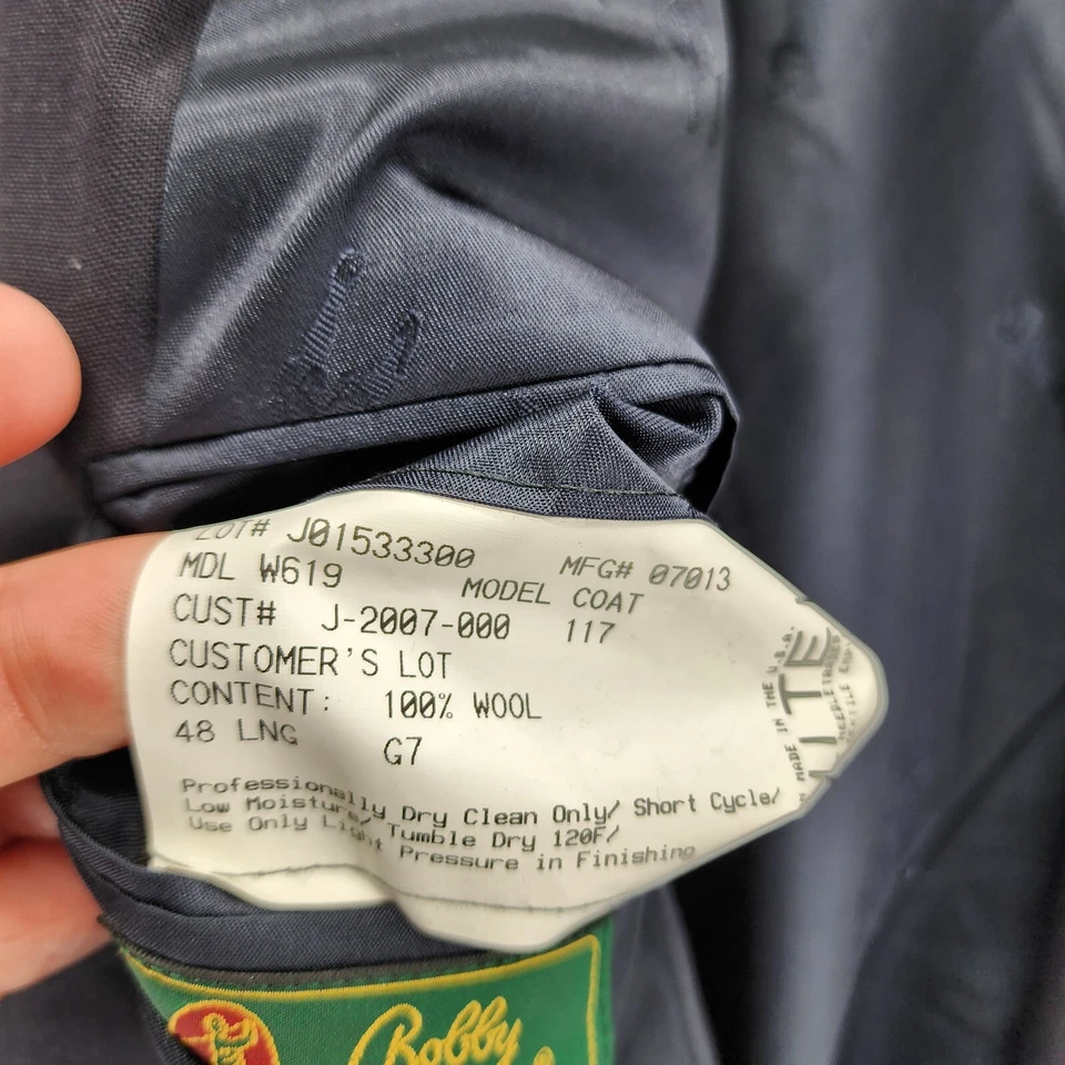 Casaco esportivo Bobby Jones blazer masculino 48L azul 2 botões lã marinha - Imagem 3 de 4