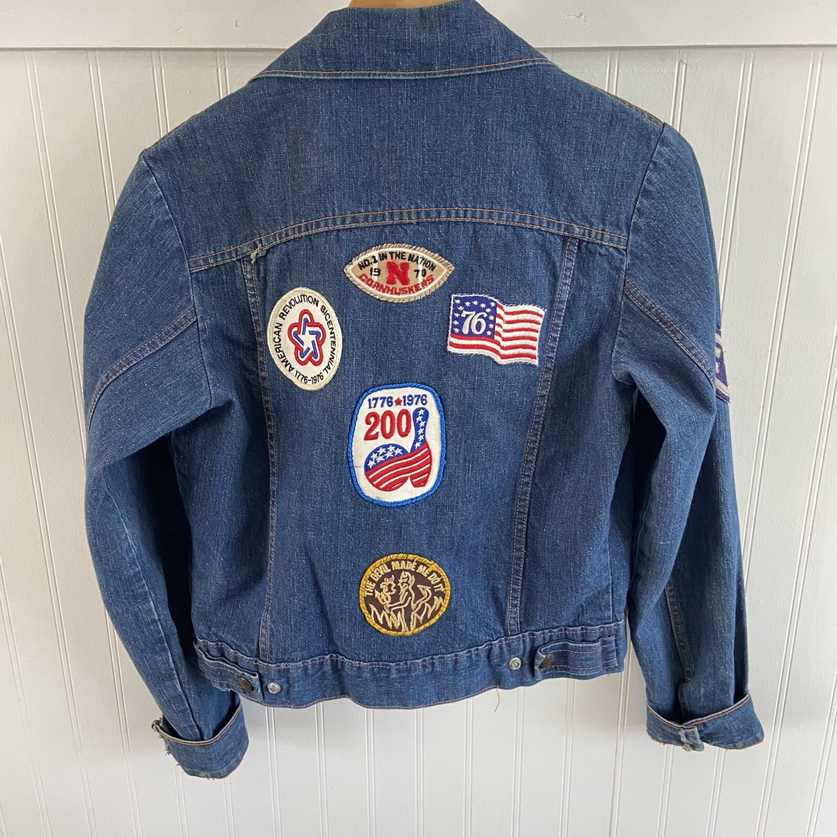 Vintage 1970s Denim Jacket Trailmaster Patches Air Force 