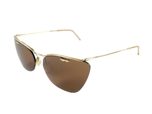 Vintage 90s Vecceli Italy Pink Lens Wrap Around Style Gold  display picture 1
