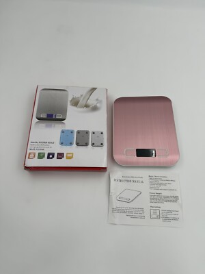 Kitchen Scale Digital Display Pink Stainless Steel Grams And Ounces 1g/0.1oz
