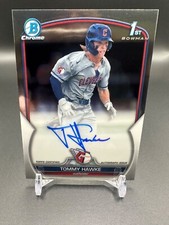 2023 Bowman Draft #CDA-THA Tommy Hawke Chrome Prospect Auto Cleveland Guardians