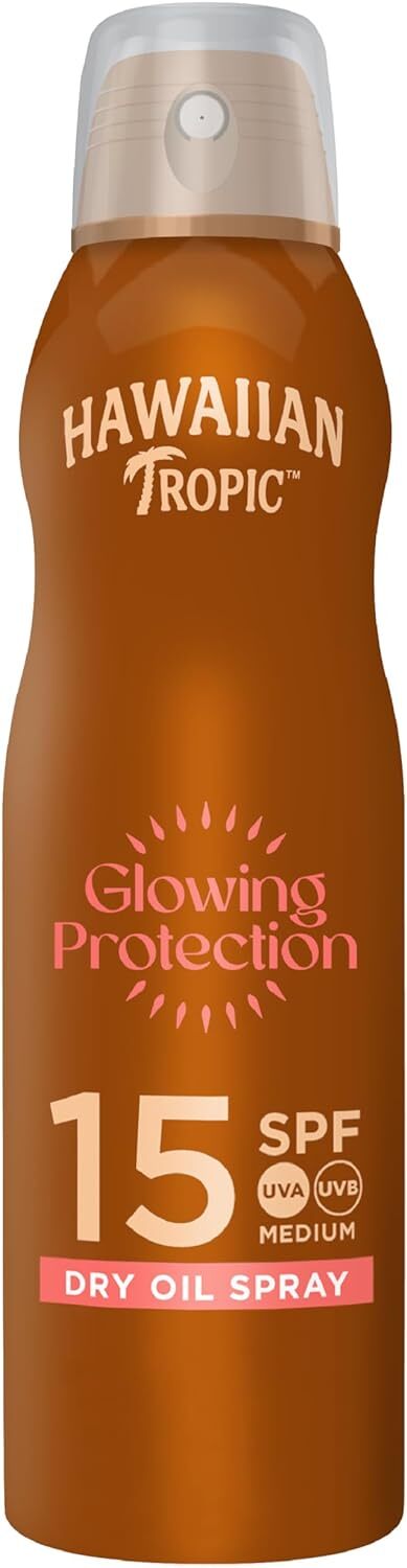 HAWAIIAN TROPIC 113205 OLIO SOLARE SPRAY, PROFUMAZIONE TROPICALE, SPF15, 177ML