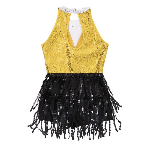 Girls Sequins Ballet Dress Tassel Latin Jazz Rumba Modern Performance Dancewear - Picture 31 of 56