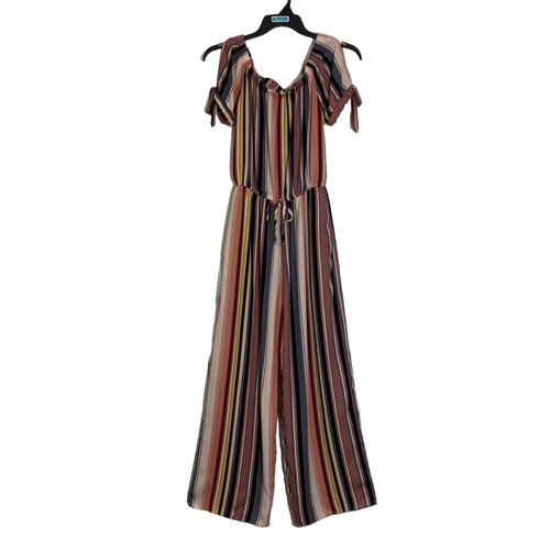 Xhilaration Jumpsuit Damen Gr. Small Cold Shoulder gestreift Gummizug Abfall Neu mit Etikett