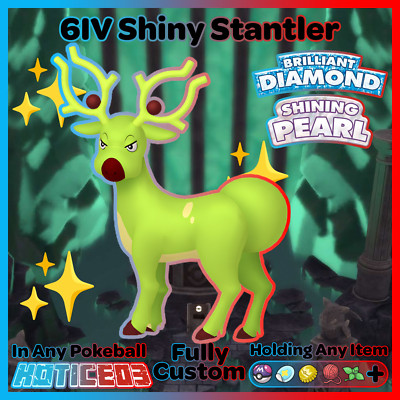   Shiny STANTLER 6IV   Pokemon Brilliant Diamond and Shining Pearl lv100 + EVs