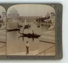 Basin Before Festival Hall World Fair St Louis 1904 Underwood Stereoview