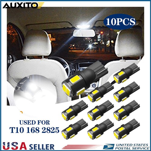Lot De 10 Ampoules LED AUXITO T10 W5W 194 - Blanc Froid 6000K, 2 SMD