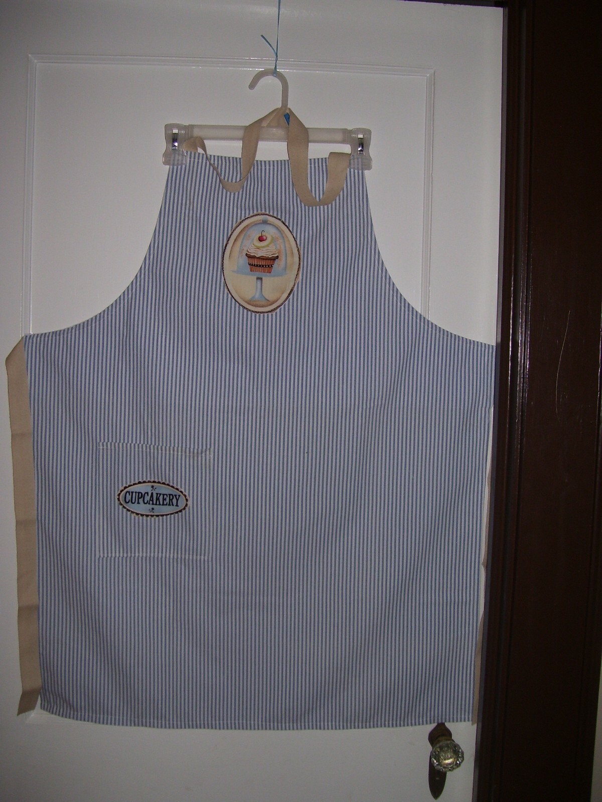 Cupcake Apron Adult Kitchen Blue White Cooking Apron Crafts Apron Gardening-image