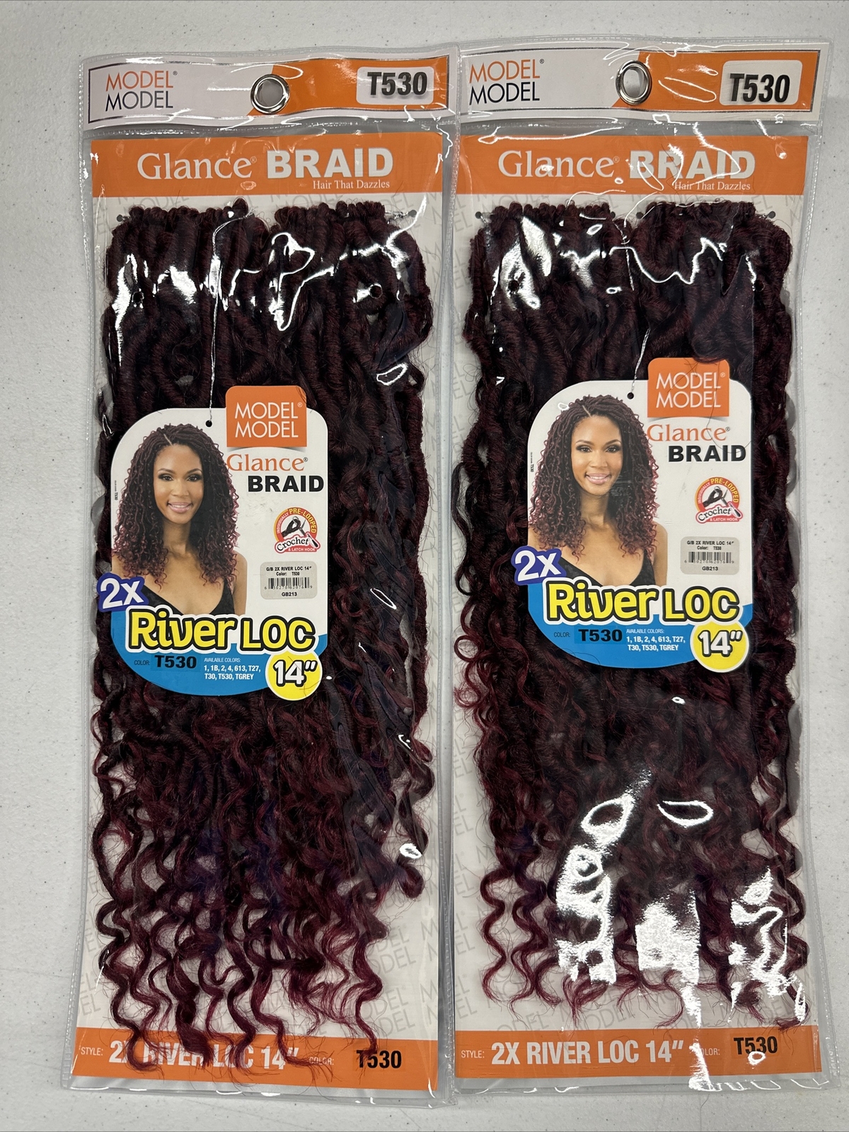 Lot of 2 Model Model Glance Braid River Loc 14” Color T530 Red