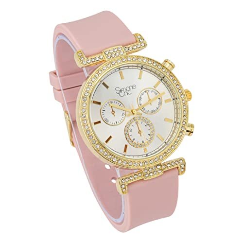 Big Face Damen mit Schmuck versehenes Gummiband bunte Uhr - ST10385 - Bild 41 von 54