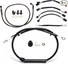 MoKitDora 12” Handlebar Extended Clutch Throttle Cables Brake Line CANbus Wiring