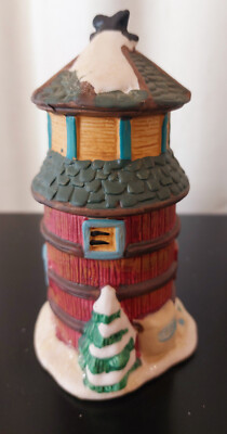 Christmas Village Cobblestone Corners Farm Corn Silo