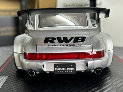 1PC Model 1/18 Porsche 911 RWB 964 Silver with Engine IG2467 Fast