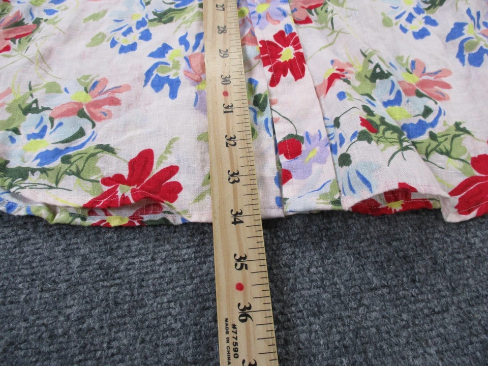 Vestido Polo Ralph Lauren Para Mujer 2 Lino Floral Camisa Ligero Preppy Clásico Foto 4 de 4