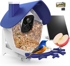 BIRDSNAP Bird Feeder Camera Solar Powered Auto Record NAVY BLUE USED 
