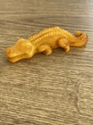 antique carved amber crocodile animal figurine