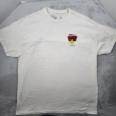 Complex Pokemon Shirt Mens XL Beige Food Festival Graphic Print Pikachu Squirtle