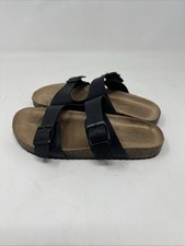 Cat Jack Girls 1 Black Drew Double Buckle Slide Sandals