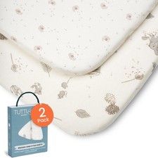 Premium Bassinet Sheets 2 Pack - Soft  Breathable Viscose Jersey, Double-S...